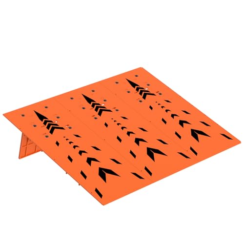 Foldable RC Jump Ramp, Takeoff Board Stunt Set for 1/12 1/14 1/16 1/18 1/24 Remote Control Cars, High-Strength Quick Assembly Foldable RC Jumping Ramp (Orange)
