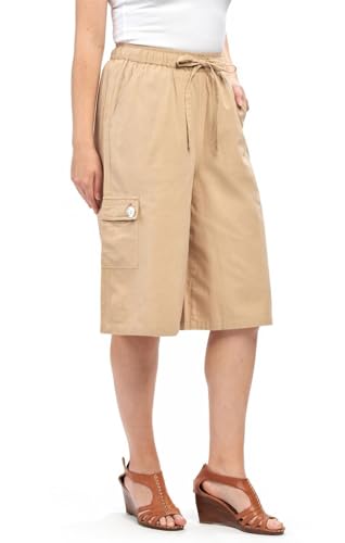 Women's 100% Calcutta Cotton Split Skirt-Culottes with 4 Pockets,All Round Elastic Waistband and Drawstring3