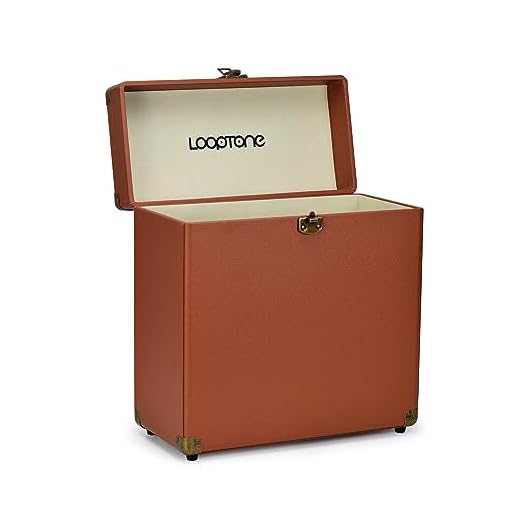 LoopTone Retro Vinyl Record Storage Carrying Case, Holds 30 Albums,Perfect for your Treasured 33, 45 and 78 RPM LP Record Collection Large Size Carrier Suitcase