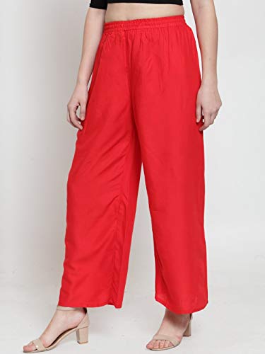 Image of Go Gazab - Stylish Women's Palazzo: Trendy Rayon Solid Color Ethnic Wear Palazzo
