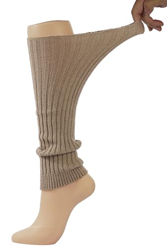 Image of BomKinta Leg Warmers for Women - Soft Fashion Knit Calf Accessories Gifts - Cute 80s Ruffle Leg Sleeves for Party Yoga