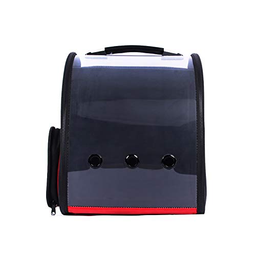 Conysan Panorámico Gatos Perros Mochilas de Viaje, cápsulas para Mascotas, Transparente Transpirable Mochilas para Animales (Rojo-L)