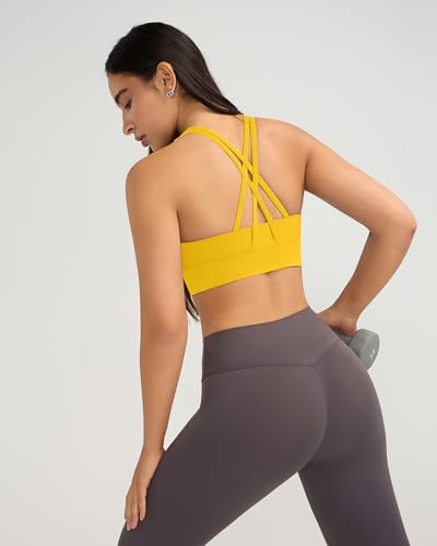 Image of Ama Larsi High Impact Strappy Sports Bra for Women | Padded Crisscross Back Supportive Running Yoga Workout Gym