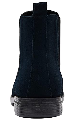 Image of JIONS Men Chelsea Slip On Suede Boots Lightweight Leather Casual Dress Ankle Shoes (Blue 39 /7 M US)