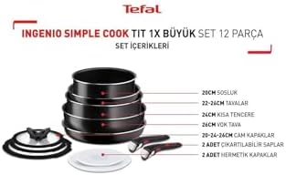 Tefal Ingenio SimpleCook 1X Büyük Tava Tencere Seti - 12 Parça - Görsel 3