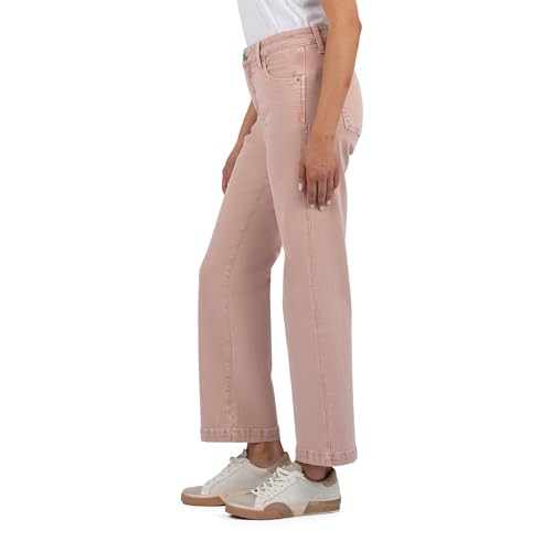 KUT from the Kloth Women's Pattie High-Rise-Straight Legs-Back Darts 5 Pockets in Blush2