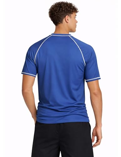 2-Pack Swim Shirts for Men UPF 50+ Loose Fit Rash Guard, Quick Dry UV Sun Protection Short Sleeve Shirt (Set B, Medium)
