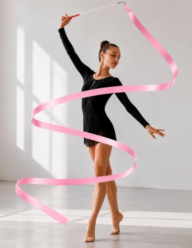 Image of BookMyCostume Gymnastic & Rhythmic Dance Ribbon Wand Collection - 2-Meter Ribbon Sticks - Ideal for School Sports Day & Gymnastic Training - Fancy Dress Costume Accessories for Kids, Teens & Adults