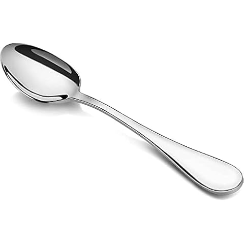 Maestro Craft Soup Spoons Pack of 12 - Stainless Steel Dinner Spoons - Table Spoons - Mirror Polishing Cutlery Set 19cm Cover