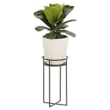 mDesign Mid Century Planter Indoor/Outdoor Modern Plant Stand for Flowers, Greenery, Succulents, Vases and Pots - Metal Steel Design - 12' Tall - Bronze