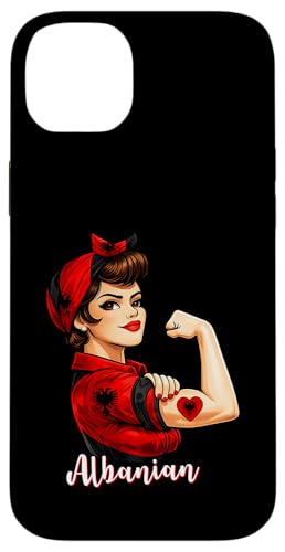 Proud Strong Albanian Girl Woman Girlfriend Albania Flag �X�}�z�P�[�X iPhone 14 Plus �p