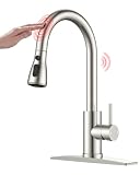 FORIOUS Touch Activated Kitchen Faucets Pull Down Sprayer, Brushed Nickel