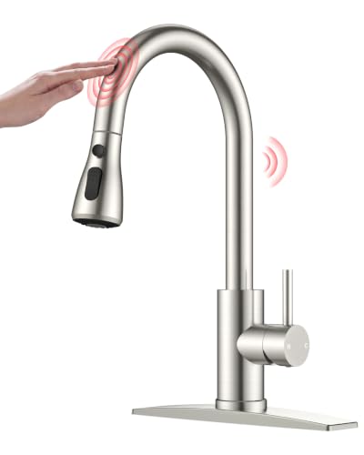 FORIOUS Touch Activated Kitchen Faucets Pull Down Sprayer Brushed Nickel
