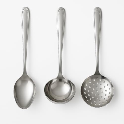 Kit 3 Utensílios de Cozinha Escumadeira Concha e Colher Resistent...