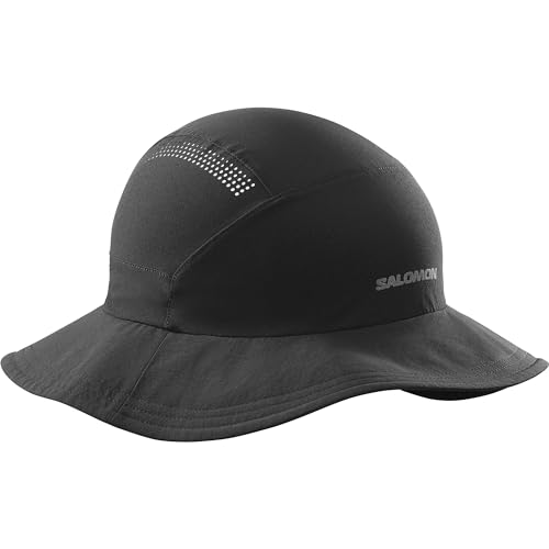 SALOMON Mountain, Gorro Visera para Hombre y Mujer, Plegable para Guardar en el Bolsillo, Sombrero Clásico de Montaña, Protege del Sol y la Lluvia, Negro (Deep Black), Talla única
