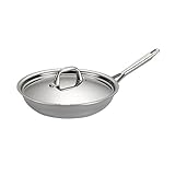 Anolon Triply Clad Stainless Steel Frying Pan / Fry Pan / Stainless Steel Skillet with Lid - 12.75...