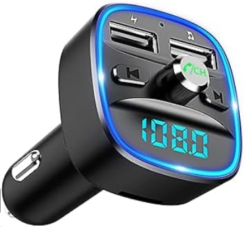 Wireless Bluetooth Car Adapter, Dual USB Port Fast Car Charger Bluetooth FM Transmitter with Hands-Free Calling Support USB Drive Wireless Bluetooth Car Adapter, Dual USB Port Fast Car Charger Bluetooth FM Transmitter with Hands-Free Calling Support USB Drive