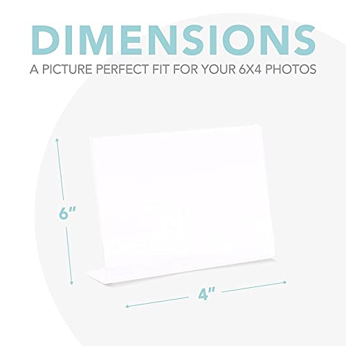Photo Booth Frames - 6X4 Inch Clear Acrylic Display, Slanted Back Horizontal Picture Or Display Sign Holder With Inserts - 6 Pack #TOP1