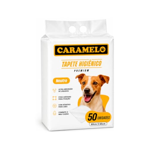Tapete Higiênico Pet Caramelo 60x60 – 50 Unidades | Ultra Absorvente, Antiodor, Vedação Total | Para Cães Filhotes e Adultos