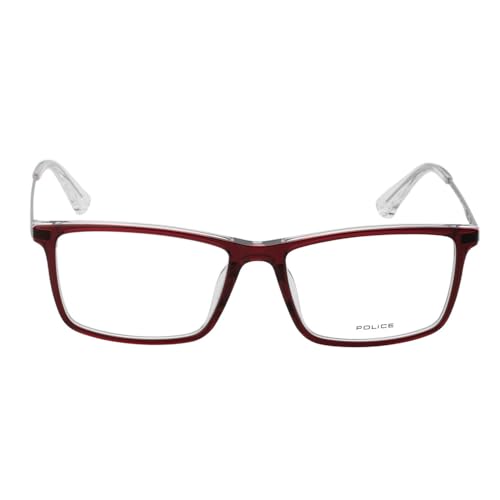 Image of Police Eyewear| Rectangular | Men | Large | Shiny Crystal Red Acetate Frame