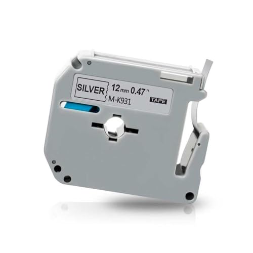 M-K231�̌݊����̂��郉�x���e�[�v12mm MK-231 MK231���x�����[�J�[�́APT-90 PT80 PT70 PT65�œ��삵�܂�(Black on Silver)