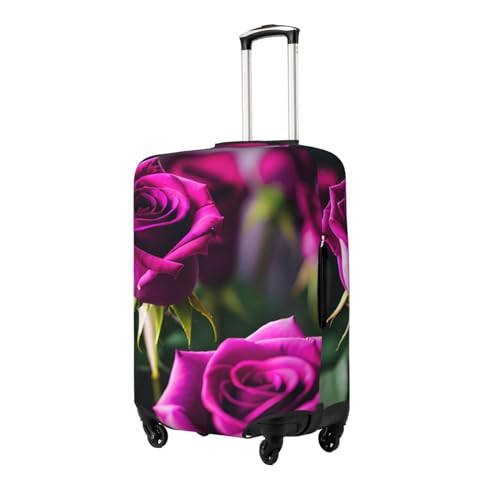 Purple Roses Luggage Covers For Suitcase Approved,Suitcase Cover Protector Fit 18-32 InchLuggage, Large2