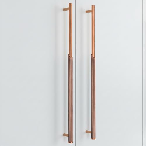 Image of Plantex Stainless Steel & Aluminium Cabinet Handle /450mm Wardrobe Handle for Home /Cupboard Door Pull-Push Handles for Office - Pack of 2 (Rose Gold)