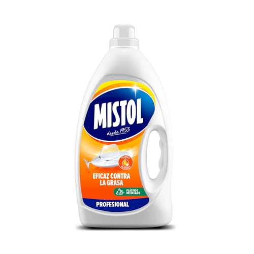 Mistol Professional - Lavavajillas líquido a mano 4 L - Fórmula mejorada - Mayor concentración, eficacia y rendimiento
