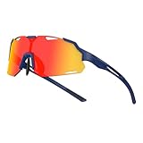 AJBAY Polarized Kids Sunglasses Boys Girls Baseball Sunglasses Youth 8-14 UV400 Softball Cycling Sports Sun Glasses, Bluered, Standardized