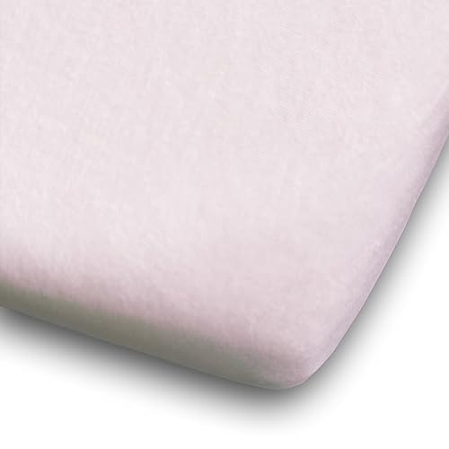 Callowesse 2-Pack Crib Fitted Sheets 94cm x 40cm, Organic Cotton Baby Bedding, Elasticated Edges for Snug Fit. Soft Pink