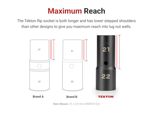Image of TEKTON 1 /2 Inch Drive Impact Flip Socket Set | SIF92400