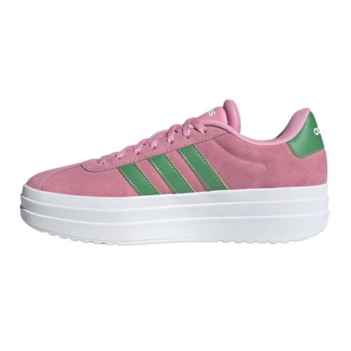 Image of adidas Womens Vl Court Bold Lace Up Sneakers Shoes Casual - Pink