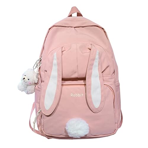 Cartable mignon de lapin spacieux en nylon pour soulager les épaules des étudiantes