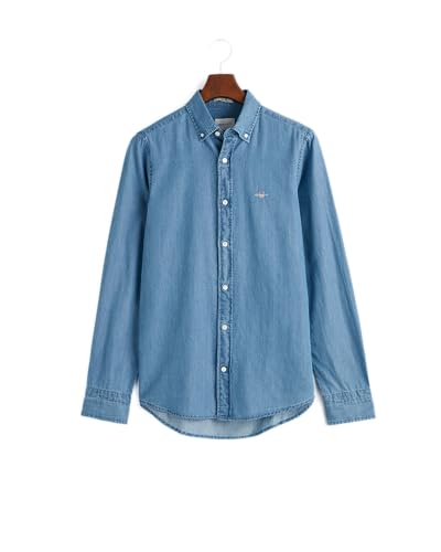 Gant Para Hombre. 3000402 Camisa Slim Fit Azul (L), Casual, AlgodóN, Manga Larga - 8