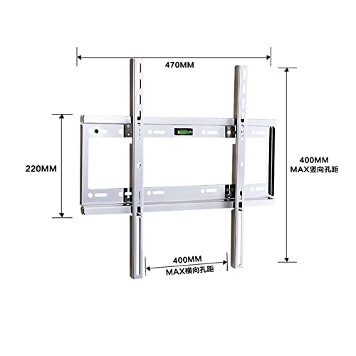 Flat Screen Bracket TV Flat Fixed TV Wall Mount Slim Stainless Steel Wall Plate&Vert Strong Stable for2