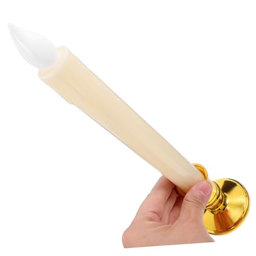 Velas LED sin llama beige en pack de 2 piezas de ABS reutilizables para decoración 3