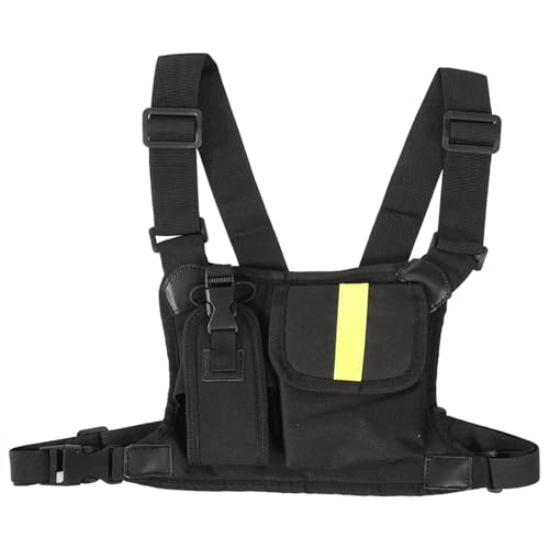 Harnais torse radio Jadeshay avec sac de poche de poitrine universel noir