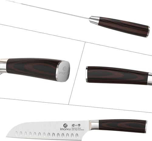 Image of imarku Chef Knife, Santoku Knife 7 Inch-Ultra Super Kitchen Knife with High-Carbon Steel, Ultimate Kitchen Gadgets for Essentials & Professional Use, Excellent Gift for Women Men