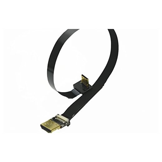 Smal platt tunn mini HDMI FPV FFC HDMI-kabel mini HDMI hane 90 grader vinklad upp till standard HDMI hane för Canon 5D3 5D2 Panasonic lumix GH3 GH2 Sony Nex 5N 5R 7N DJI svart (30 cm)