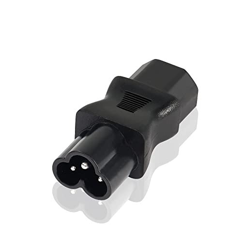 YAODHAOD IEC 320 C13 auf C6 AC Adapter, 10A 125V 2.5A 250V IEC 3Pol Stecker auf Mickey Mouse 3Pol Buchse Netzteil,C6 auf C13 AC Konverter (IEC 320 C13 zu C6) Cover