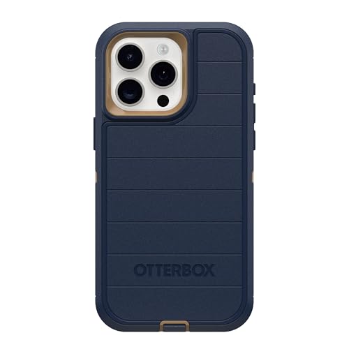 OtterBox iPhone 15 Pro Max (Only) - Defender Series Case - Blue Suede Shoes - Case Only - Screenless - Rugged & Durable - with Port Protection - Microbial Defense Protection