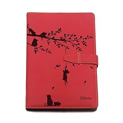 Personalised Journal Notebook Gifts A5 Notebook with Any Name & Text Custom PU Leather Notebooks Diary Gift for Christmas Birthday Graduation for Women Men Son Friend Husband(Red, Design 1)