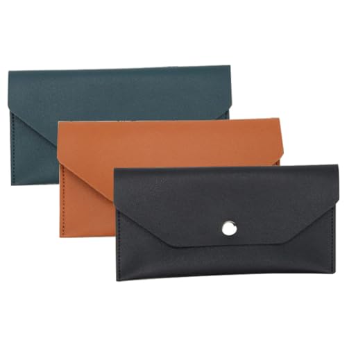 Alasum Billetera Multifuncional de PU para Hombre Textura Lisa y Resistente, Diseño Elegante y Simple para Oficina y Fiestas, Pack de 3 Unidades