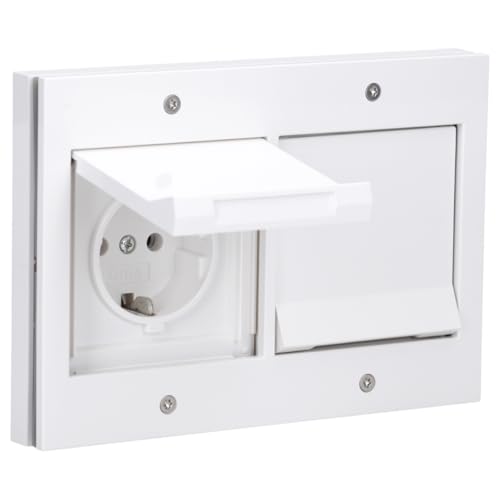 Gira TX 44 Doppel-Steckdose und Abdeckrahmen - weiß