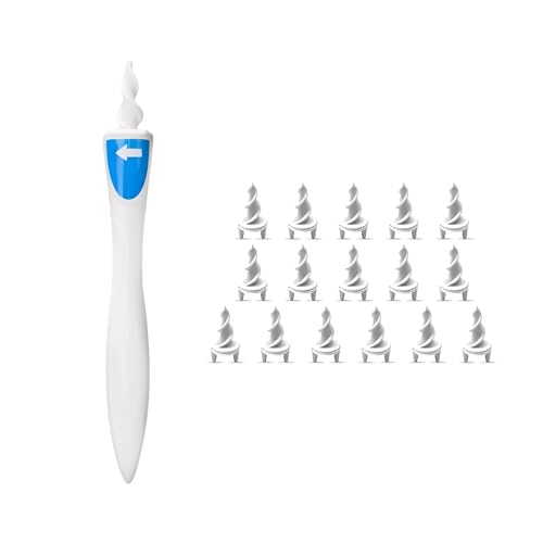 Limpiador Oidos Adultos,con 16 Suaves Flexibles 360 Grados Espiral Silicón,Quitar Cera Oidos,Kit De Limpieza De Oídos,Limpia Orejas Humano Para Niños y Adultos,Herramientas De Limpieza De Oídos
