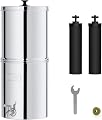 Waterdrop Gravity-fed Water Filter System, Reduces Lead and up to 99% of Chlorine, NSF/ANSI 42&372 Standard, with 2 Black Carbon Filters and Metal Spigot, King Tank Series