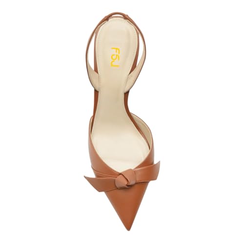 FSJ Women Bowknot Slingback High Heel Pointed Toe Pumps Slip On Elastic Strap Wedding Sandals Party Dress Shoes Size 4-16 US3
