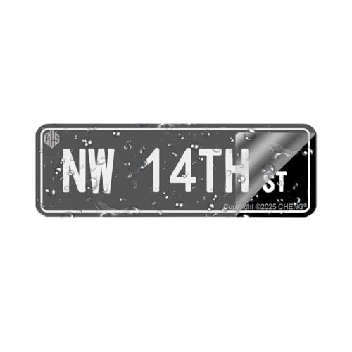 Acrylic Plastic Sign 9x3 Inch NW 14TH ST Self Adhesive Street Name Plate for Office Hotel Restaurant...