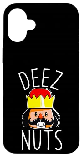 Deez Nutsくるみ割り人形 面白いクリスマスナッツクラッカーミーム スマホケース iPhone 16 Plus 用