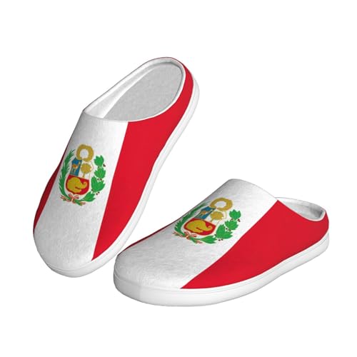 Cozy Flag of Peru print Slippers Indoor and Outdoor Fuzzy House Shoes Anti-Skid Sole Gifts for Women Indoor Scuff2